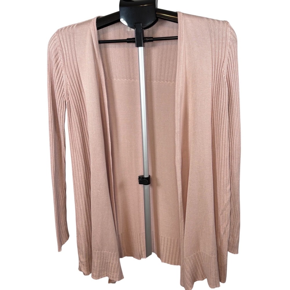 Philosophy Republic Clothing Blush Pink Ribbed Open Front Cardigan Womens Small‎